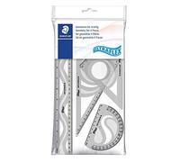 Staedtler Set géométrie 569 – flexible et incassable règle 30cm, rapporteur 10cm, couleurs assorties