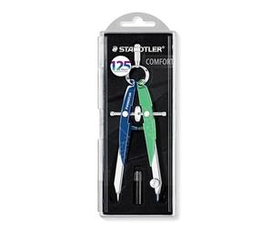 STAEDTLER Mars Comfort 556 00-MA1 Compas de géométrie de précision, tête ronde et vis centrale, compas Mars Comfort 556 Mars Édition anniversaire