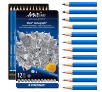 Staedtler Crayons à papier Mars Lumograph – Boîte métal 12 crayons 8B–2H (100 G12 S)