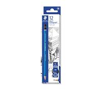 Staedtler Mars Lumograph 100 Crayons à dessin - 6H, lot de 12 | Mine incassable à formule spéciale, bois issu de forêts durables - dureté élevée pour détails fins - Art.-Nr. 100-6H