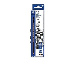 Staedtler Mars Lumograph Black, Crayons graphite 7B enrichis en carbone, Pour artistes et dessinateurs, Étui carton avec 12 crayons 7B, 100B-7B VE