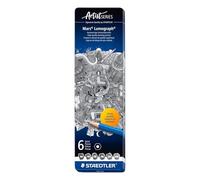 Staedtler Crayons à papier Mars Lumograph – Boîte en métal 6 crayons 8B/7B/6B/4B/2B/HB
