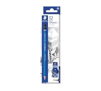 Staedtler Mars Lumograph, Crayons à papier H pour dessin technique et artistique, Boîte en carton avec 12 crayons H assortis, 100-H VE