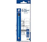 Staedtler Mars Lumograph Jumbo, Crayons à papier 8B gros module de haute qualité pour écriture et dessin, Étui carton avec 6 crayons 8B, 100J-8B VE