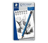 STAEDTLER Mars Lumograph, lot de 12 crayons à papier en métal, vous recevrez 1 paquet de 12 boîtes