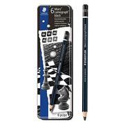 Staedtler staedtler crayon mars lumograph black, étui métallique de 6 noir G