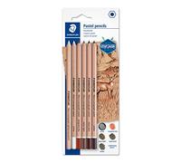 Staedtler Mars Lumograph Pastel, Crayons pastel de haute qualité pour le dessin artistique sur papier, Gamme Design Journey, Étui blister avec 5 crayons assortis et 1 crayon illuminateur, 100P SBK6