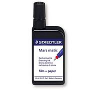Staedtler Mars Matic 745 - Flacon D'Encre De China Noir 22Ml Pour Papier, Calque, Polyester Maté