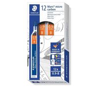 Staedtler Mars Micro Carbon 250 09-B Mine Pour Porte-Mine 0.9 Mm B - Paquet De 12 Pcs