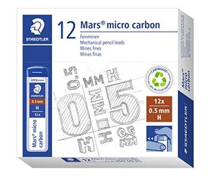 Staedtler Mars Micro Carbon 250 - Etui 12 Mines Graphite 0,5 Mm H