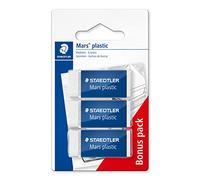 Staedtler - Gommes Mars Plastic - Sans phtalate ni latex - Lot de 3 blanches