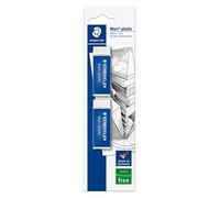 Staedtler Mars Plastic, Gommes plastiques blanches de très haute qualité, Sans phtalates ni latex, Étui blister avec 2 gommes de taille standard, 526 50 BK2DA