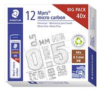 STAEDTLER Mars 255 05-HB Boîte de 12 tubes de 40 mines pour porte-mines HB 0,5 mm
