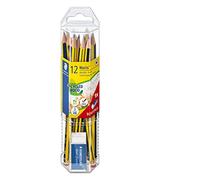Staedtler Noris, 12 Crayons à papier HB de haute qualité, Pot en plastique avec une gomme Mars Plastic offerte, 61 120P1