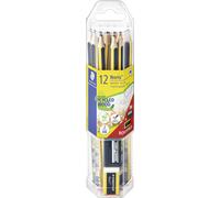 Staedtler Crayons à papier Noris Anniversaire 61 120P2 HB, pot 12, mini-gomme & taille-crayon