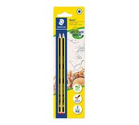 STAEDTLER Noris 120 crayons HB lot de 2 - Crayons à papier hexagonaux en copeaux de bois recyclés, surfaces antidérapantes, résistants aux chocs, fournitures scolaires - 120-2 BK2D