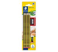Staedtler Crayons Noris 120 SBK3P1 HB hexagonaux lot de 3 incassables avec taille-crayon et gomme