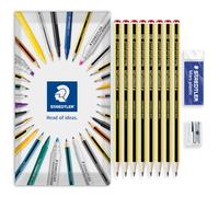 STAEDTLER Noris 121 Crayon d'école + gomme en plastique Mars + taille-crayon à trou unique en métal | Lot essentiel de 8 crayons HB dans une enveloppe cadeau | Idéal pour la rentrée scolaire