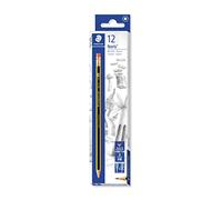 Staedtler Noris 122, Crayons graphites extrêmement résistants avec embout gomme, Étui carton avec 12 crayons HB 2 mm, Pour écriture, dessin et croquis, 122-HB VE