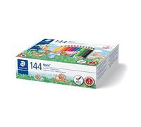 Staedtler Noris 144, Crayons de Couleur de Haute Qualité avec Système Anti-casse, Mine Douce de 3 Mm, Étui Carton avec 144 Crayons de Couleur Assortis, 144 C144