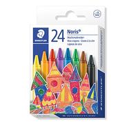 STAEDTLER Noris 220 Crayons à la cire - 24 couleurs, gainés papier | Corps rond 8 mm, couleurs vives assorties - idéal pour enfants - Art.-Nr. 220 NC24
