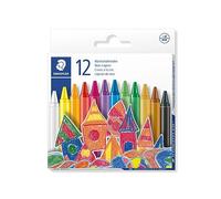 STAEDTLER - Noris 220 - Etui Carton 12 Craies À la Cire Assorties - Diam. 8 mm - 220 08 C12