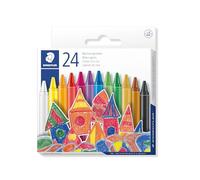 STAEDTLER - Noris 220 - Etui Carton 24 Craies À la Cire Assorties - Diam. 8 mm - 220 08 C24