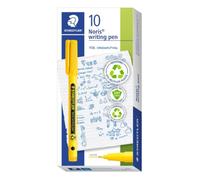 STAEDTLER Noris 307 Feutre fin - Jaune soleil, 10 pièces, 0,6 mm | Multicolores, composés à 97 % de plastique recyclé, lavables - à base d'eau - Réf. 307-110