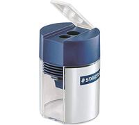 Staedtler Noris 512, Taille-crayon de haute qualité à deux usages, Pour crayons à papier et crayons de couleur standards, Avec réservoir cylindrique et fermeture hermétique, 512 001 - 1 unit