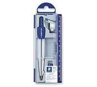 Staedtler Noris 550, Compas scolaire de précision pour l'école, Boîtier refermable pratique avec étui de mine et attache-compas universelle, 550 60
