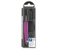 Staedtler Noris 550, Compas scolaire de précision violet pour l'école, Boîtier refermable pratique avec étui de mine, 550 50 M4