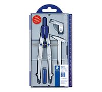 STAEDTLER Noris 550 Set compas métal - mines & rallonge, Ø 395 mm | Compas de précision à ajustement rapide, robuste - étui avec mines de rechange - Art.-Nr. 550 02