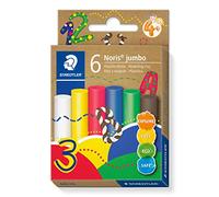 STAEDTLER Noris 842 C6 Pâte à modeler Jumbo souple et indéformable, idéale pour l'école et la maternelle, 6 bâtonnets de pétrissage de 16 g dans des couleurs assorties dans un étui en carton