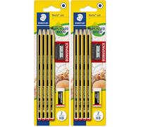 Staedtler Noris Anniversaire, Crayons à papier HB en bois de haute qualité, Étui blister de 8 crayons HB avec taille-crayon et mini-gomme, 120 SBK8P1 (Lot de 2)