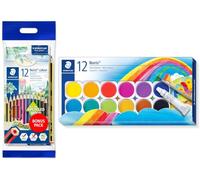 STAEDTLER Noris: coffret avec boîte de peinture | 12 crayons de couleur, un crayon à papier et une gomme