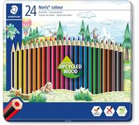 Staedtler Noris Colour 185 Boîte Métal 36 Crayons De Couleur Assortis En Bois Upcyclé 185 M36