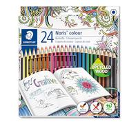 Staedtler Set 24 crayons couleur Noris 185 C24JB - mine ultra résistante 3 mm, couleurs vives