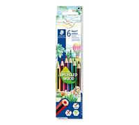 STAEDTLER - Noris Colour 185 - Crayons de couleur - Assortiment de 6 couleurs - Bois upcyclé - 185 C6