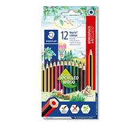 STAEDTLER - Noris colour 185 - Etui carton 12 crayons de couleur assortis en bois upcyclé + 1 crayon graphite 120-2 offert - 185 SET9