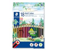STAEDTLER - Noris colour 185 - Etui carton 18 crayons de couleur assortis en bois upcyclé - 185 C18