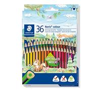 Staedtler Crayons de couleur Noris colour 187 – Étui carton 36 crayons en bois upcyclé