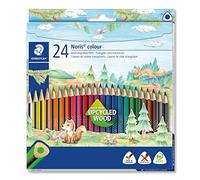 STAEDTLER - Noris Colour 187 - Crayons de Couleur - Forme triangulaire - Bois recy ssortiment de 24 Couleurs Brillantes - 187 C24