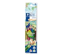 STAEDTLER - Noris Colour 187 - Crayons De Couleur Pour Dessin Et Coloriage - Forme Triangulaire Ergonomique - Bois upcyclé - Assortiment de 6 Couleurs Brillantes - 187 C6