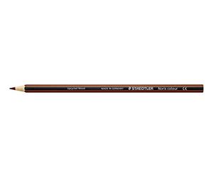 Staedtler Noris colour, Crayon de couleur de forme hexagonale, à base de matériau innovant WOPEX, grande résistance au bris, Lot de 12 crayons, Lot de 12 crayons de couleur marron, 185-76