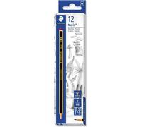 Staedtler Noris 120, Crayons graphites extrêmement résistants, Étui carton avec 12 crayons HB 2 mm, Pour écriture, dessin et croquis, 120-2 VE