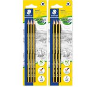 Staedtler Noris Eco, Crayons à papier HB triangulaires de très haute qualité, Fabriqués en bio-matériau innovant, Étui blister avec 3 crayons HB, 183-HBBK3 (Lot de 2)