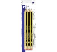 Staedtler Crayons graphite Noris 122 – HB 2 mm, embout gomme, étui blister 10 crayons