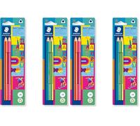 Staedtler - Noris Jumbo 119 - Blister 2 Crayons Graphite Triangulaire Gros Module Hb - Edition Happy - Couleurs Aléatoires - 119 Bk2 Ha (Lot de 2)