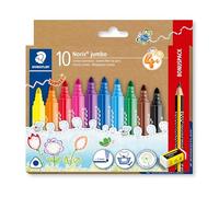 Staedtler Noris jumbo 328-B C10P 328-B C10P Feutre de coloriage, triangulaire, corps épais ergonomique, gaufrage étoilé, étui en carton avec 10 feutres
