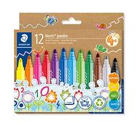 Staedtler - Noris Jumbo 328 - Etui Carton 10 Feutres Coloriage Triangulaires Pointe Large 3 mm Assortis - 328-B C12 Multicolore